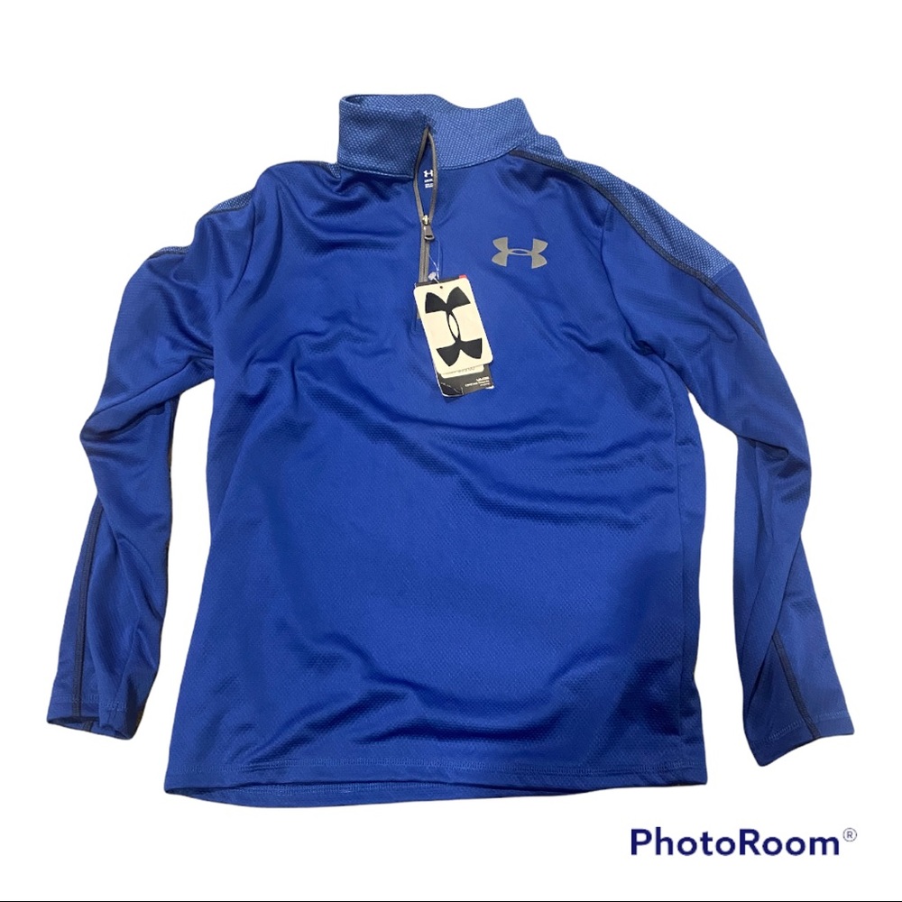 NWT Boys Under Armour long sleeve 3/4 zipper top